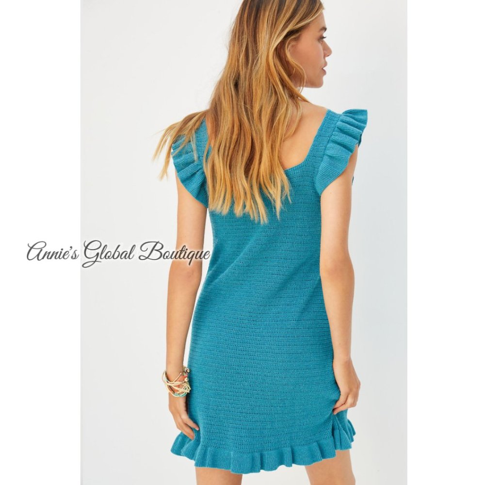 NWT ANTHROPOLOGIE Ruffled Pointelle Mini Dress. Size XL - Picture 12 of 16